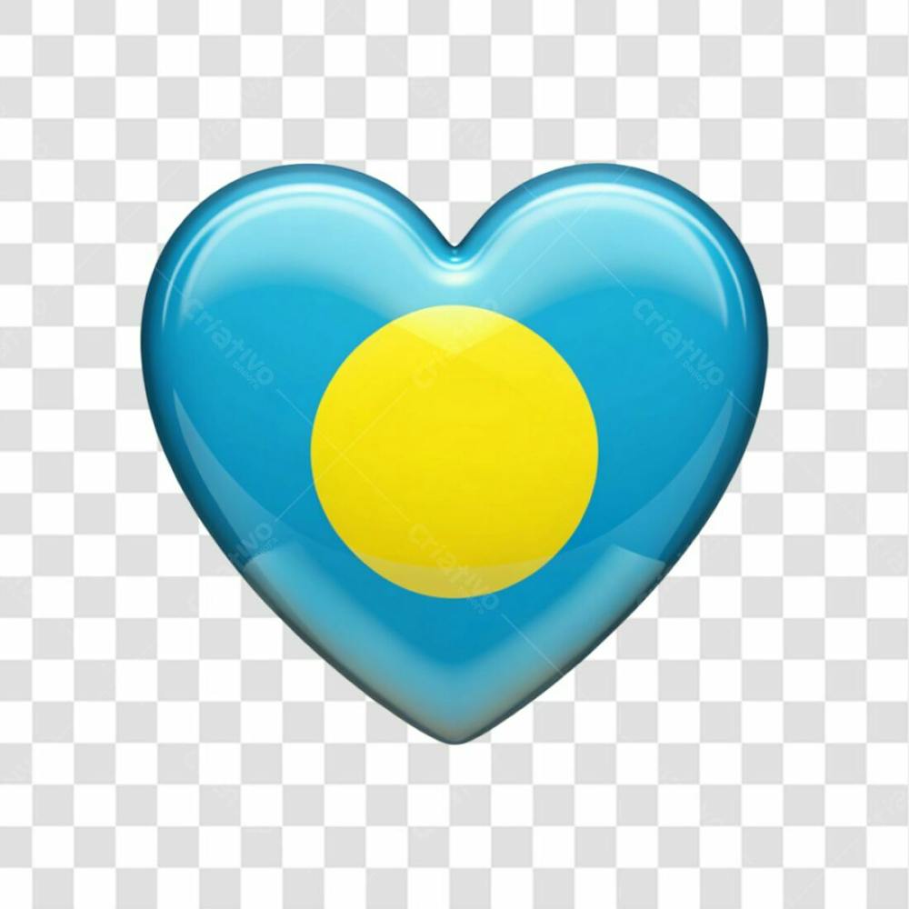 Palau Flag Color Heart Smooth Soft Edges