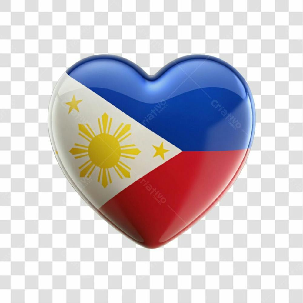 Philippines Flag Color Heart Smooth Soft Edges