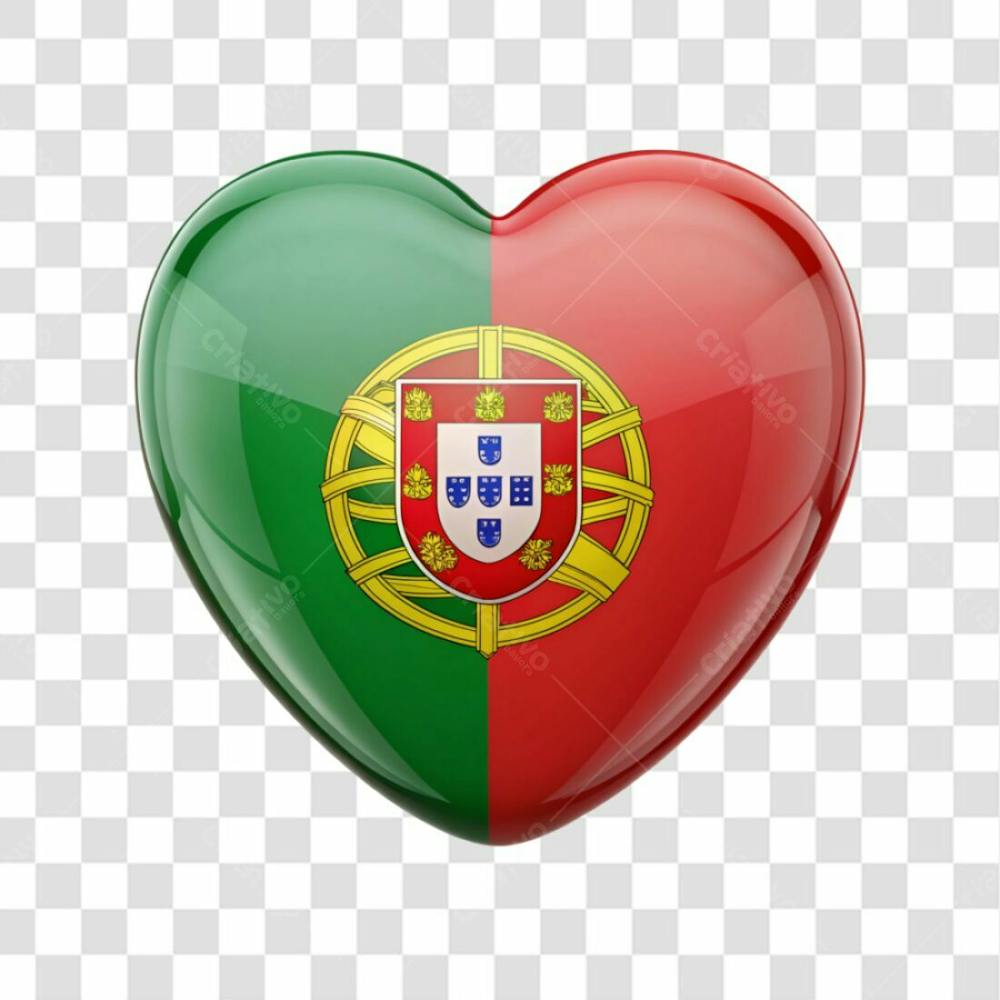 Portugal Flag Color Heart Smooth Soft Edges