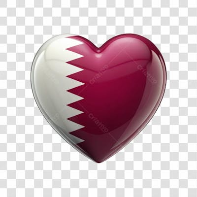 Qatar Flag Color Heart