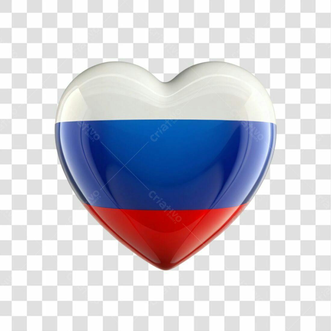 Icone Coração Bandeira Rússia PNG com fundo transparente