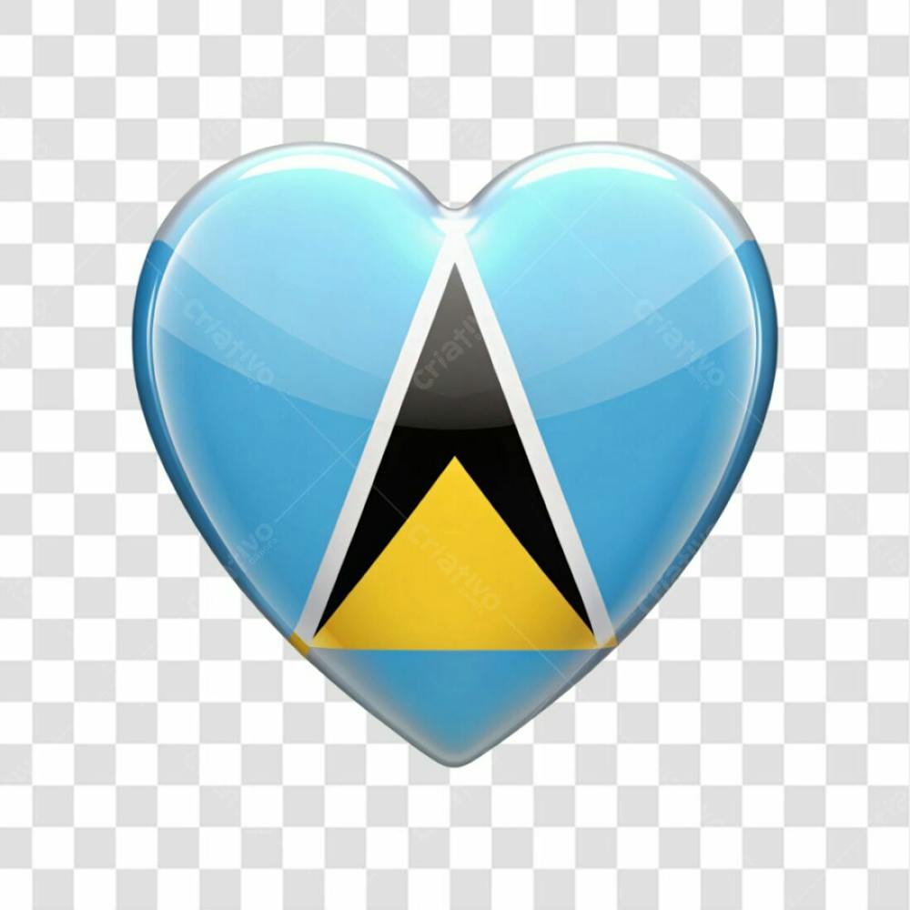 Saint Lucia Flag Color Heart Smooth Soft Edges