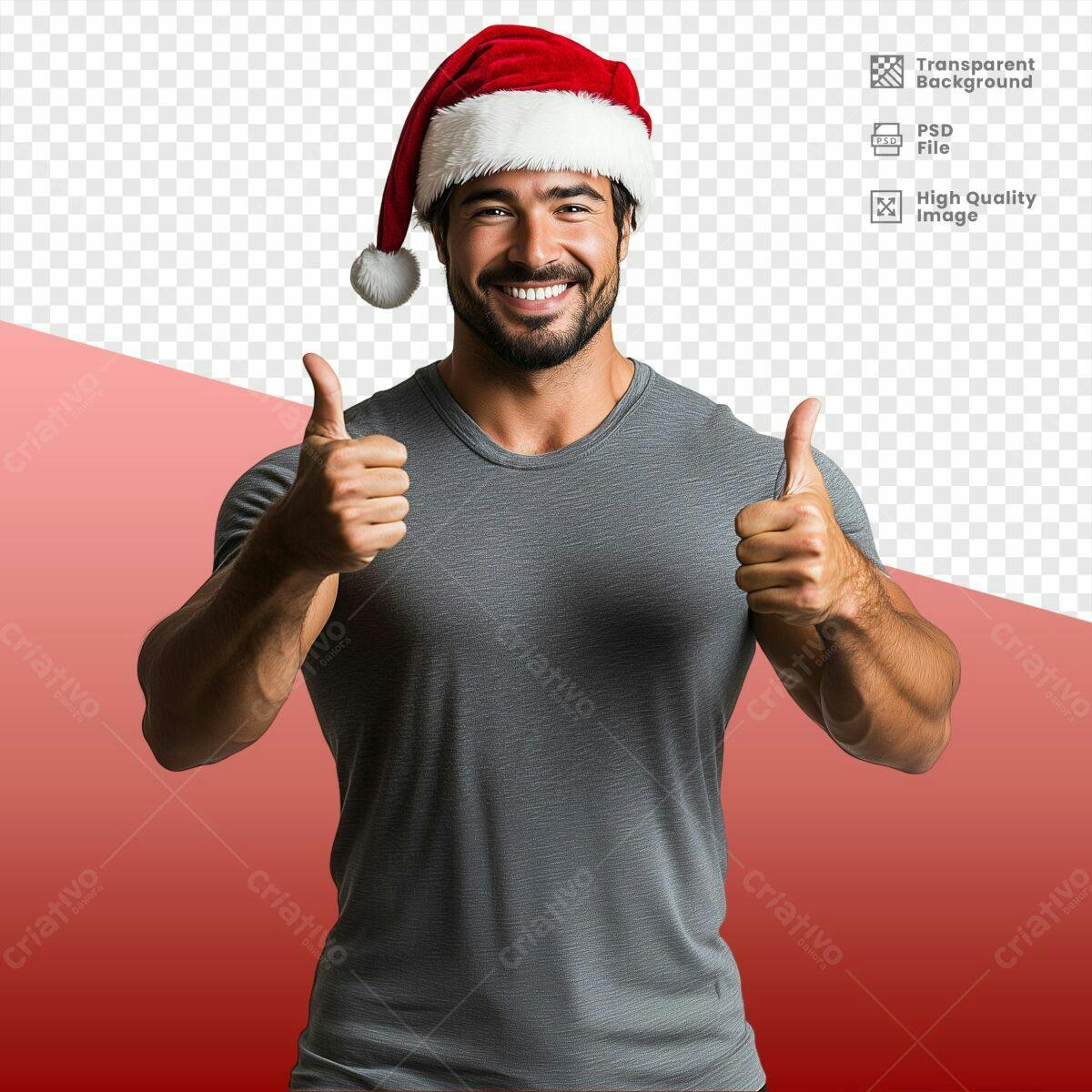 Imagem Natalina com Homem Sorrindo PSD Editável