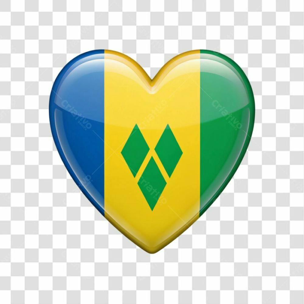 Saint Vincent And The Grenadines Flag Color Heart