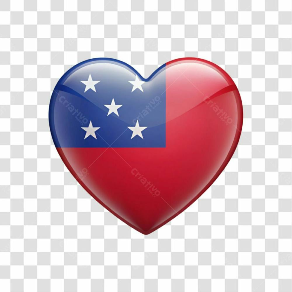 Samoa Flag Color Heart Smooth Soft Edges