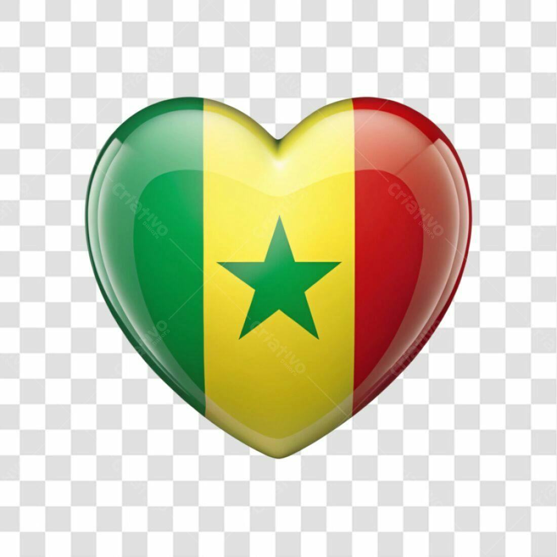 Icone Coração Senegal PNG com fundo transparente