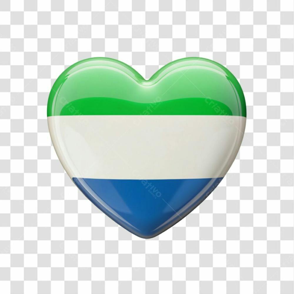 Sierra Leone Flag Color Heart Smooth Soft Edges