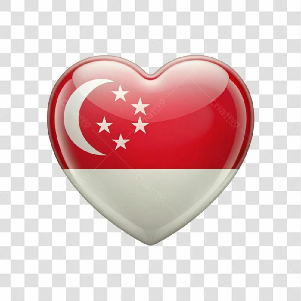 Singapore Flag Color Heart Smooth Soft Edges