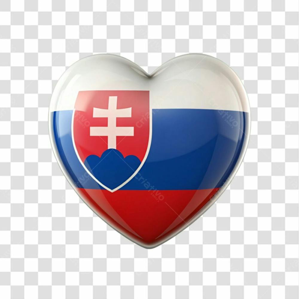 Slovakia Flag Color Heart Smooth Soft Edges