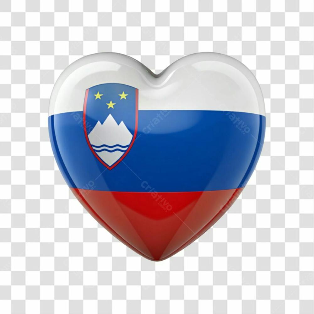 Slovenia Flag Color Heart Smooth Soft Edges