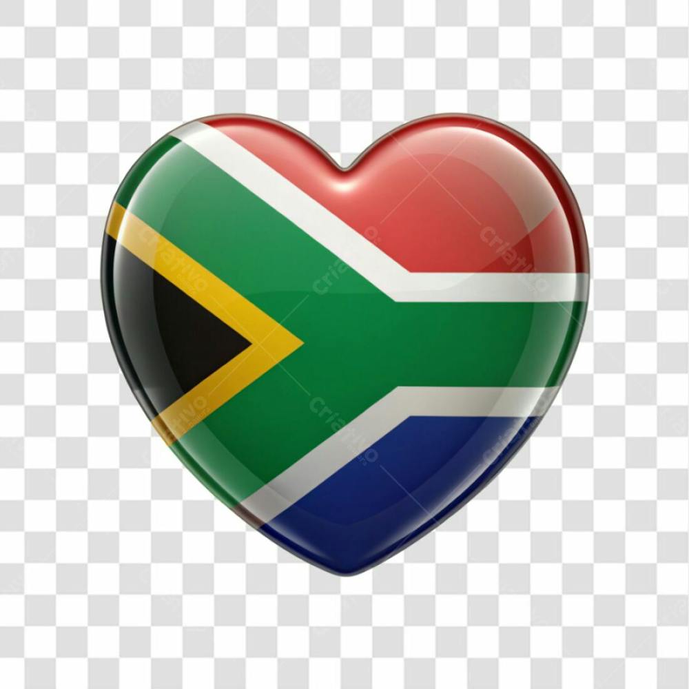 South Africa Flag Color Heart Smooth Soft Edges