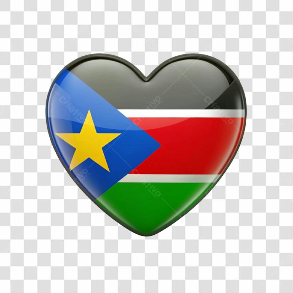 South Sudan Flag Color Heart