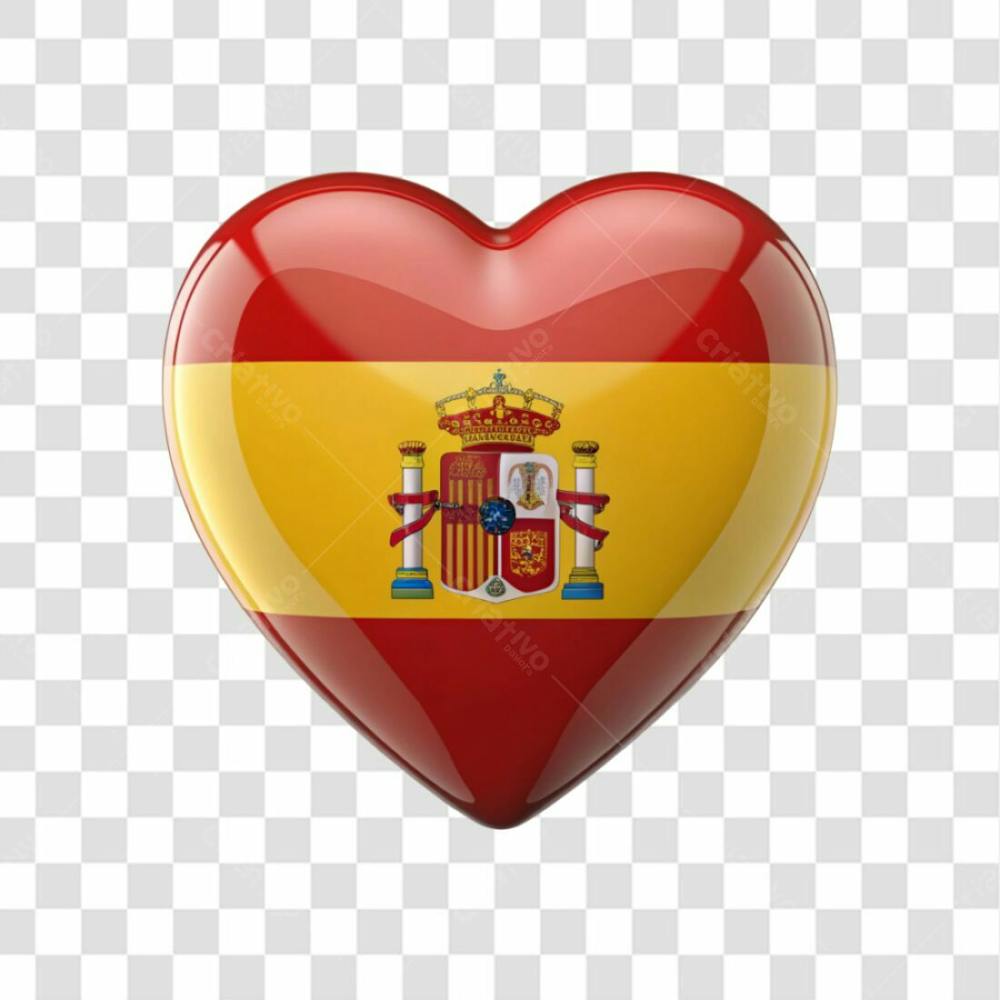 Spain Flag Color Heart Smooth Soft Edges