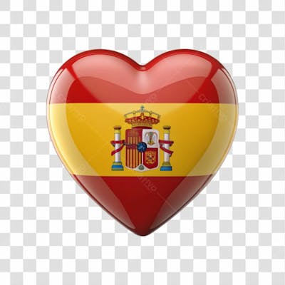 Spain Flag Color Heart Smooth Soft Edges
