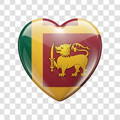Sri Lanka Flag Color Heart Smooth Soft Edges