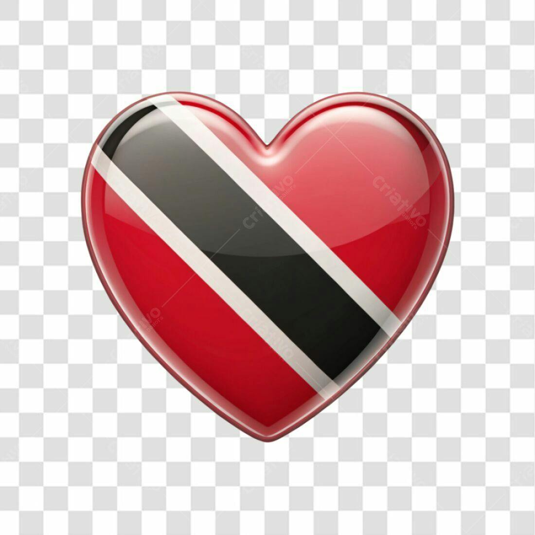 Icone Coração Bandeira Trinidad e Tobago PNG com fundo transparente
