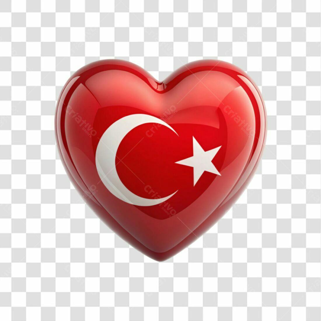 Icone Turquia coração PNG com fundo transparente