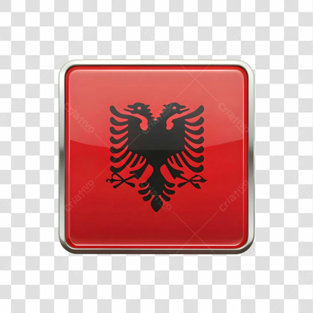 Icone Bandeira Albânia PNG com fundo transparente