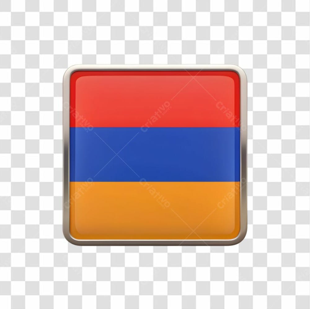 3D Armenia Flag Icon Rectangle Shape