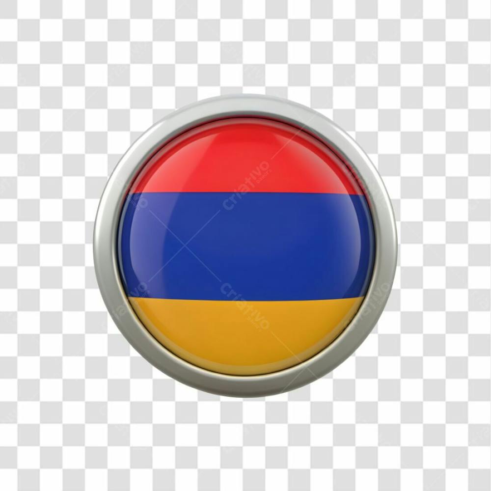 3D Armenia Flag Icon Circle Shape