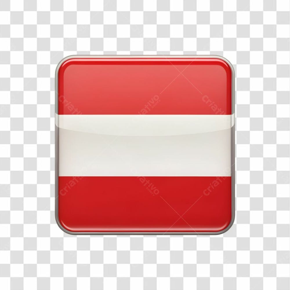 3D Austria Flag Icon Rectangle Shape