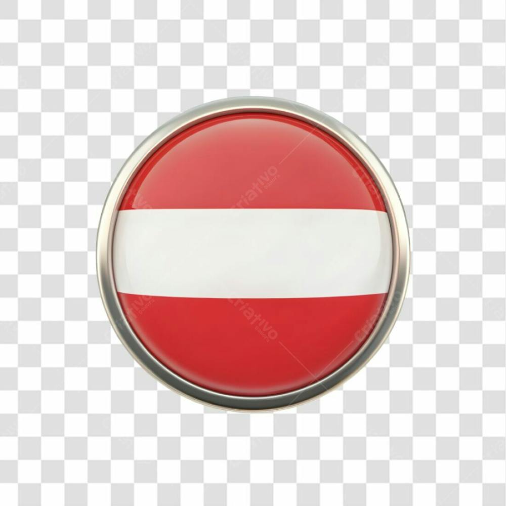 3D Austria Flag Icon Circle Shape