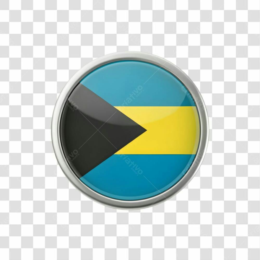 3D Bahamas Flag Icon Circle Shape