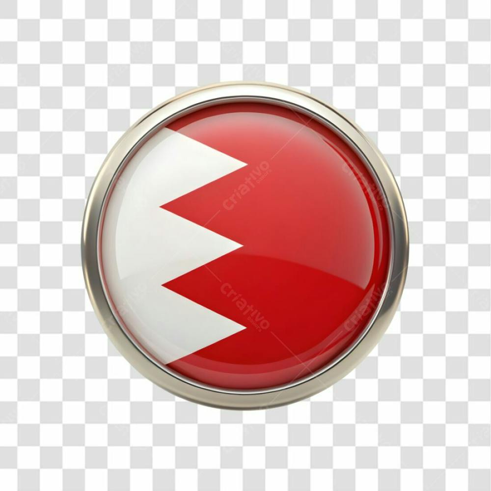 3D Bahrain Flag Icon Circle Shape