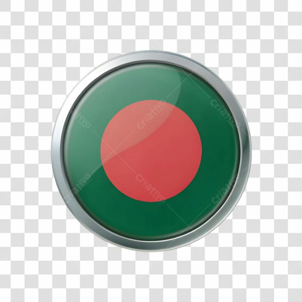 3D Bangladesh Flag Icon Circle Shape