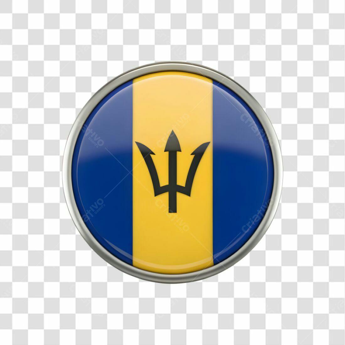Selo Bandeira Barbados PNG com fundo transparente