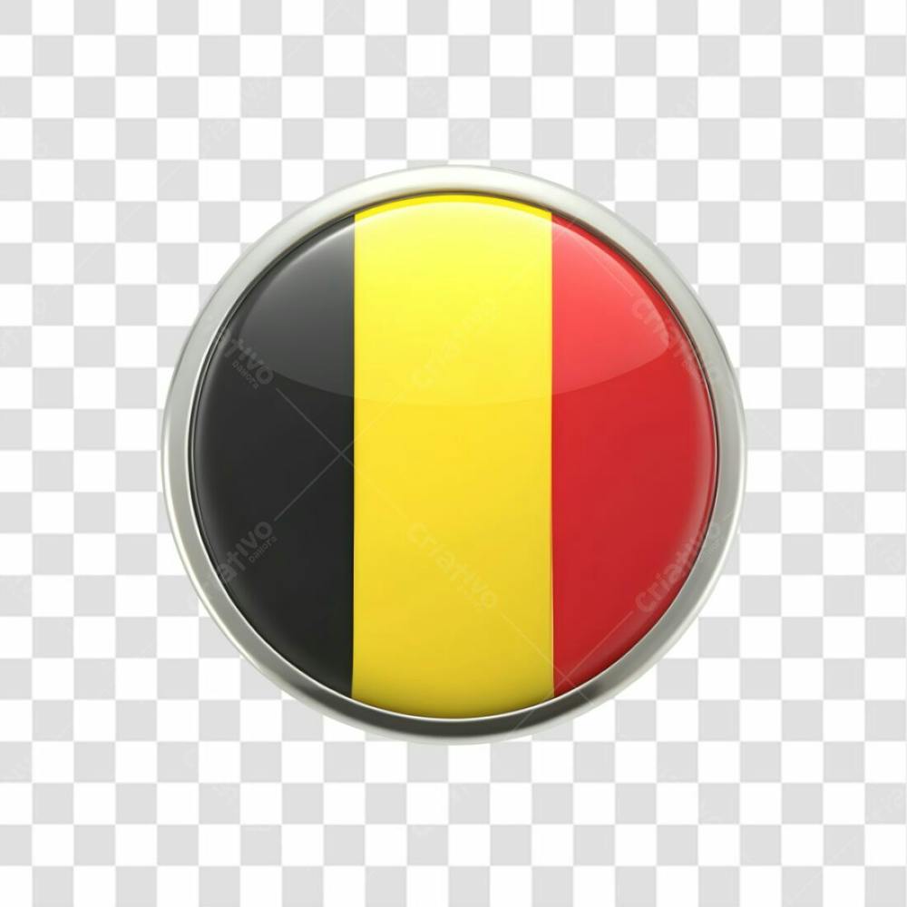 3D Belgium Flag Icon Circle Shape
