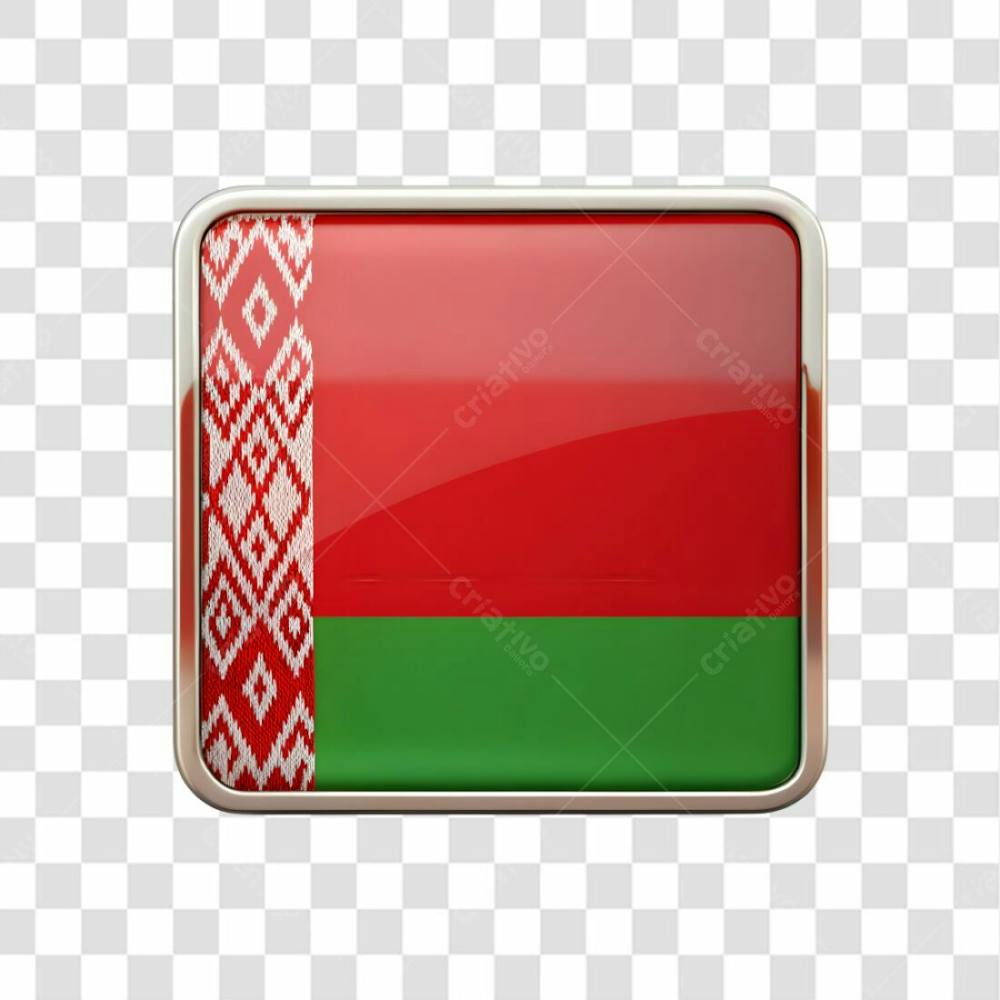 3D Belarus Flag Icon Rectangle Shape