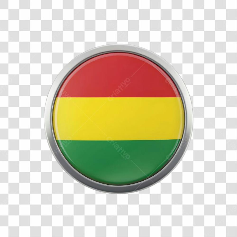 3D Bolivia Flag Icon Circle Shape