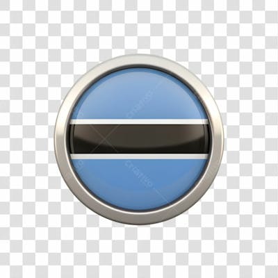 3D Botswana Flag Icon Circle Shape