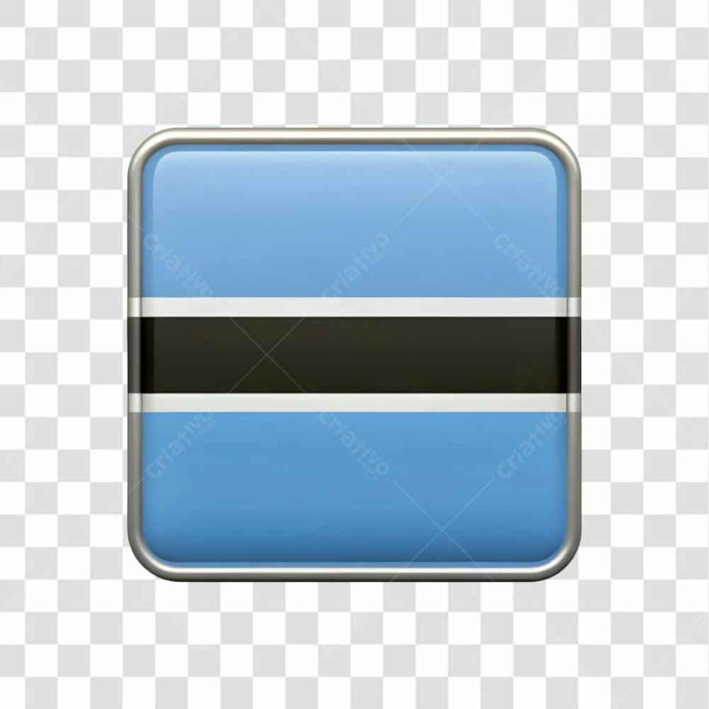 3D Botswana Flag Icon Rectangle Shape