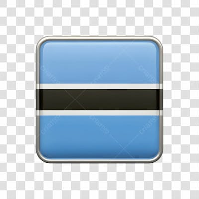 3D Botswana Flag Icon Rectangle Shape