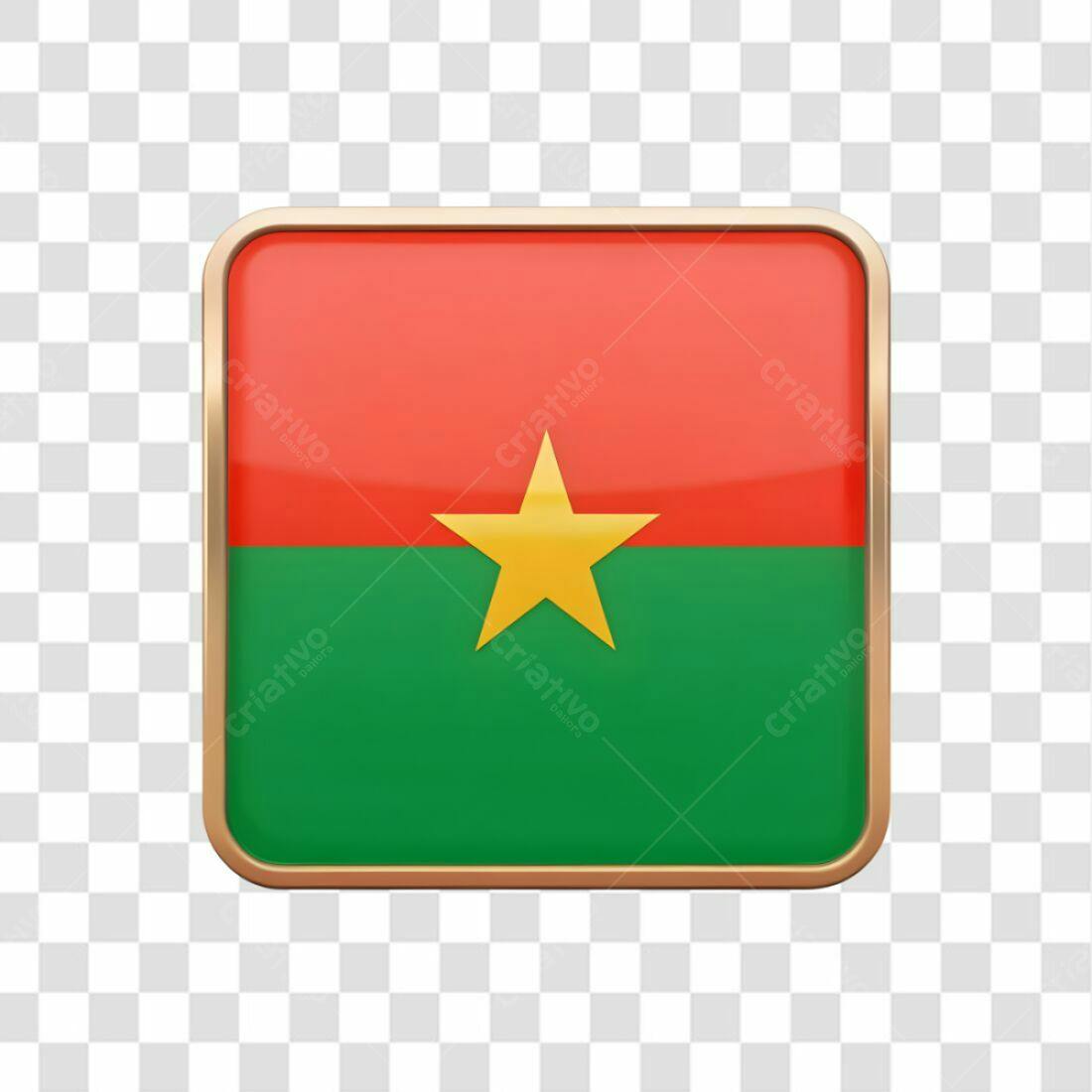 Icone Bandeira Burkina Faso PNG com fundo transparente