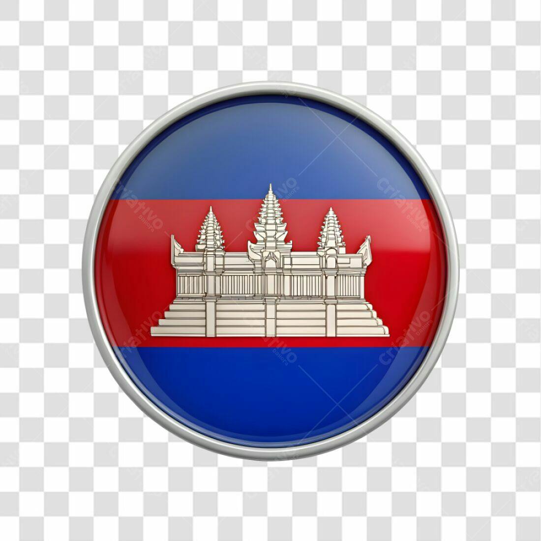 Icone Bandeira Camboja PNG com fundo transparente