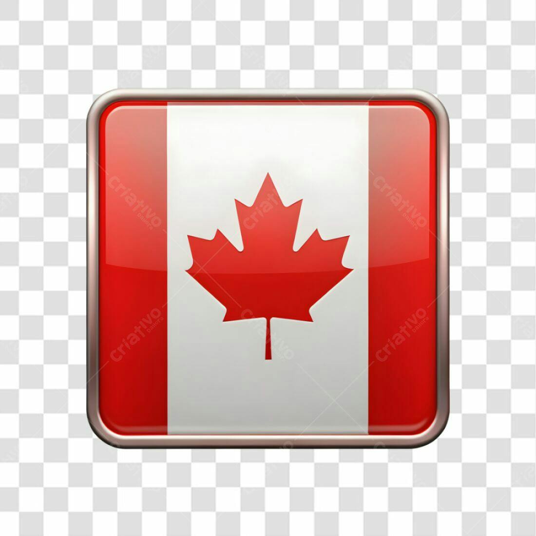 Icone Bandeira Canadá PNG com fundo transparente