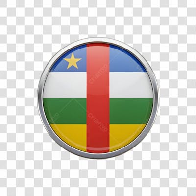 3D Central African Republic Flag Icon Circle Sh
