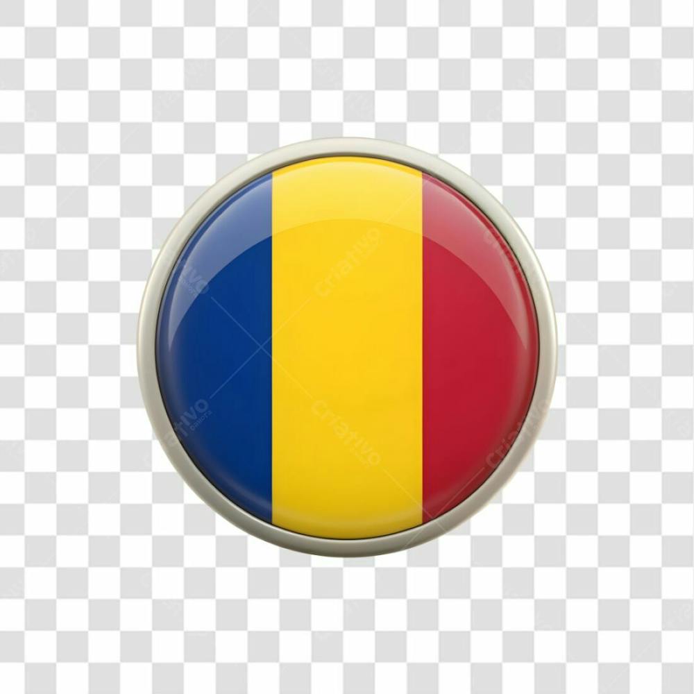 3D Chad Flag Icon Circle Shape