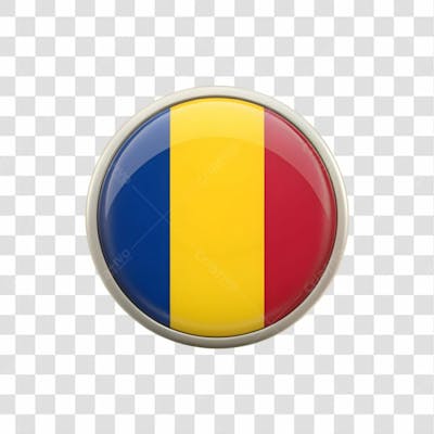 3D Chad Flag Icon Circle Shape