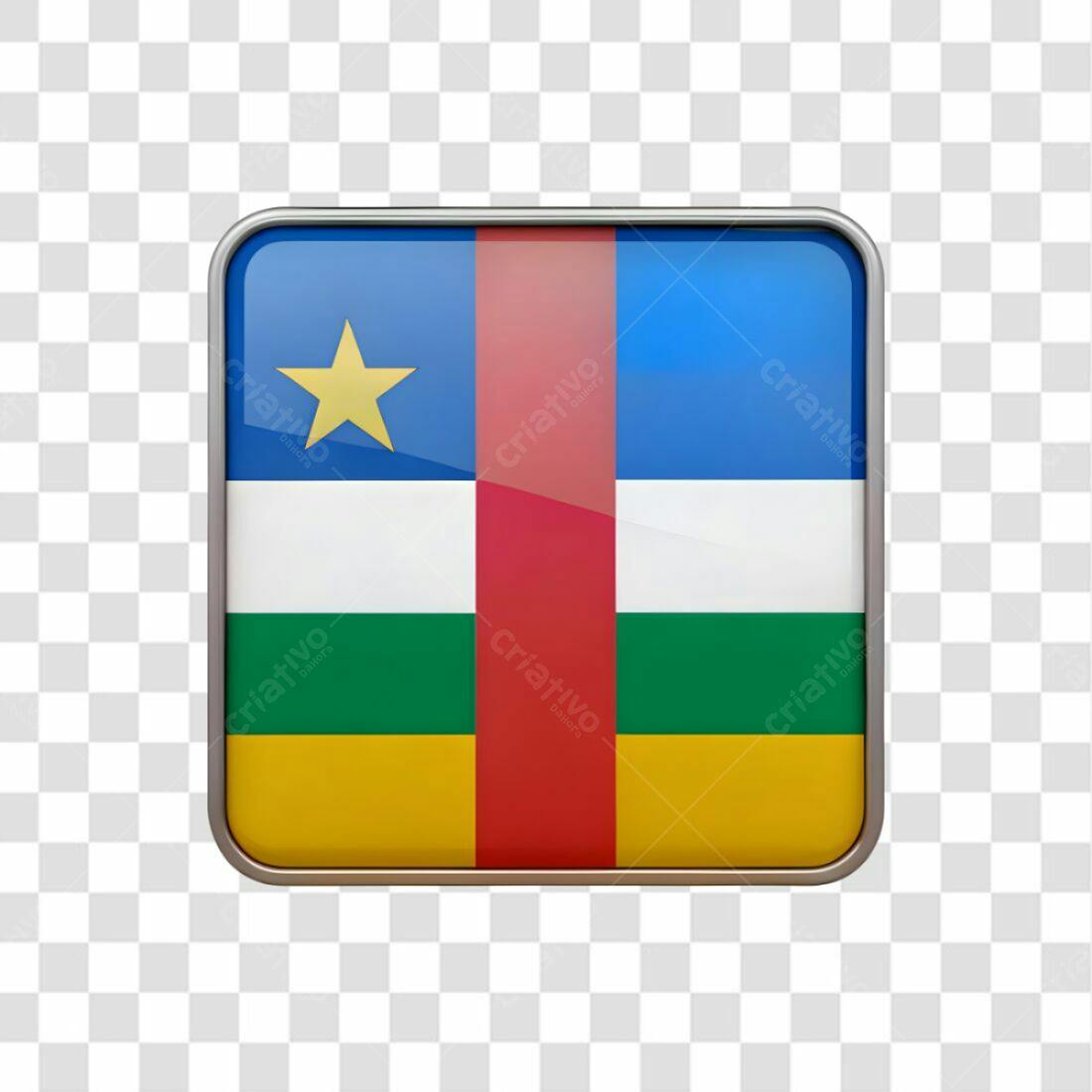 Icone Bandeira República Centro-Africana PNG com fundo transparente