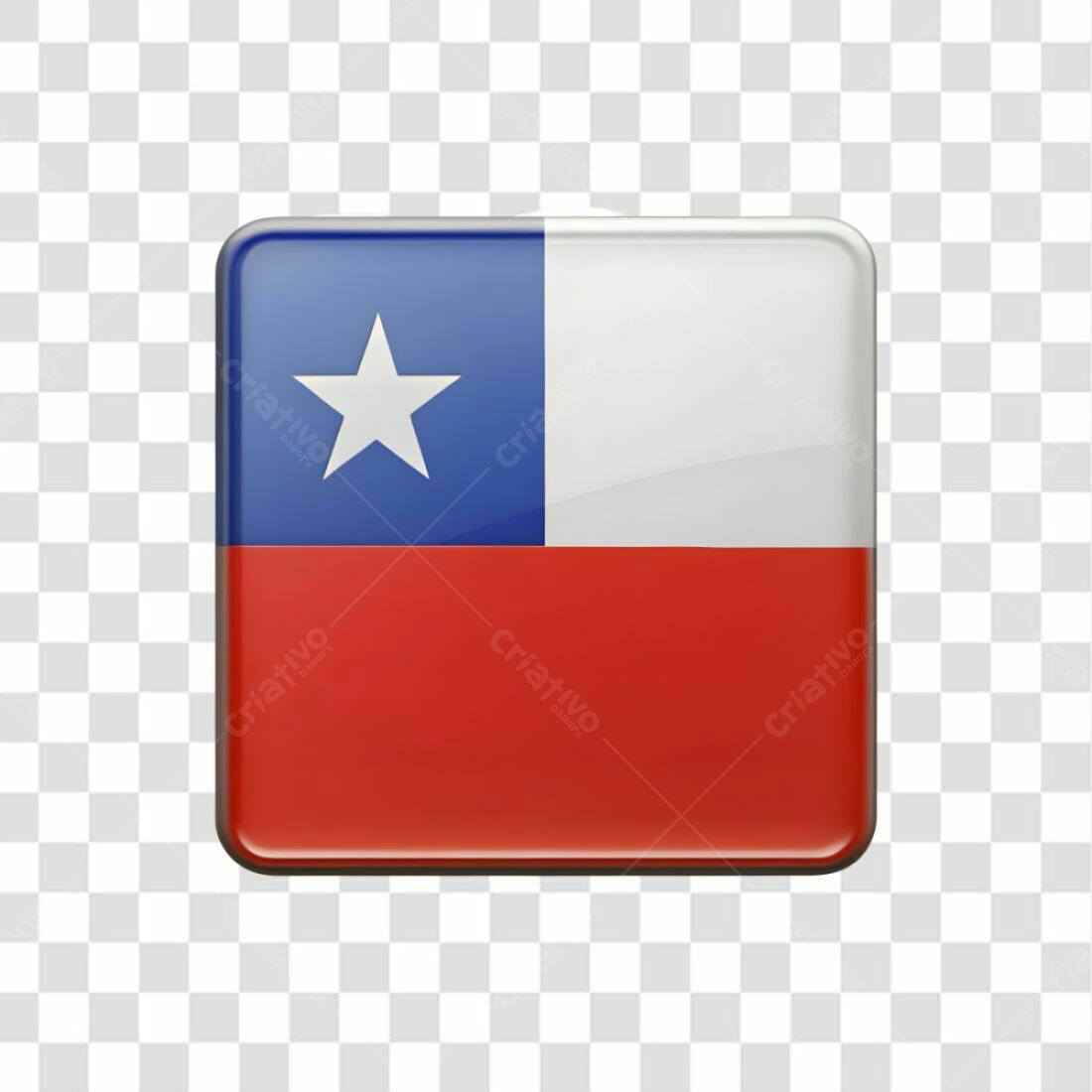 Icone Bandeira Chile PNG com fundo transparente