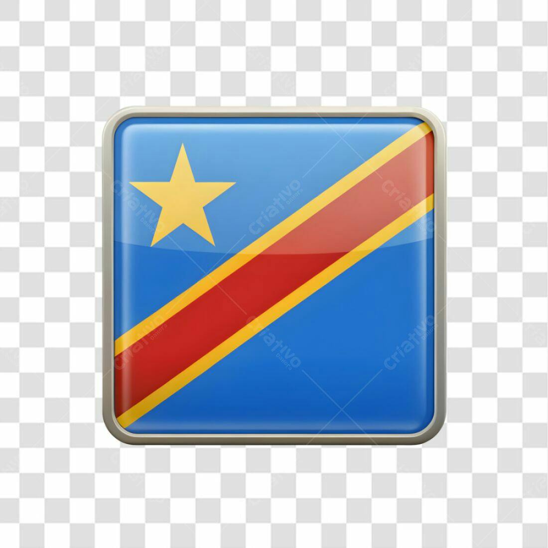 Ícone Bandeira República Democrática do Congo PNG com fundo transparente