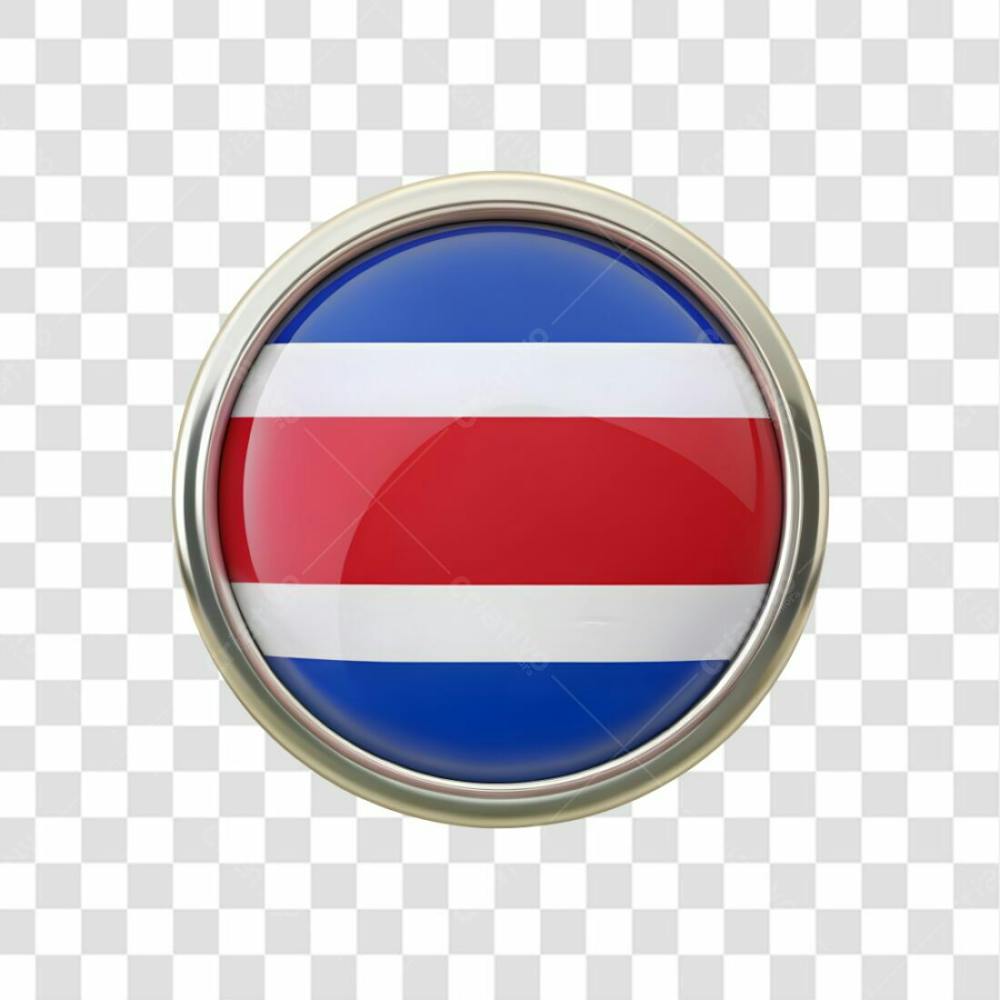 3D Costa Rica Flag Icon Circle Shape