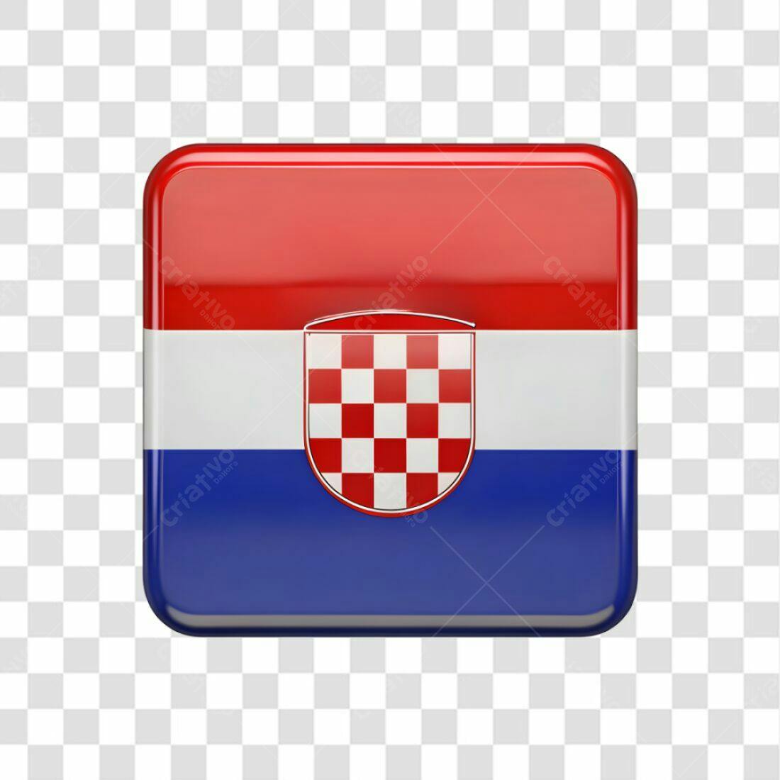 Icone Bandeira Croácia PNG com fundo transparente