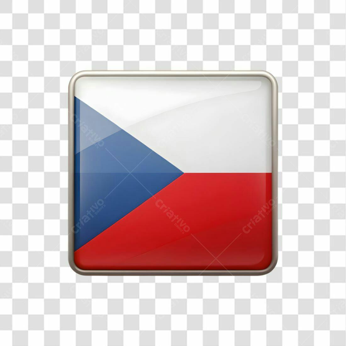 Icone Bandeira República Tcheca PNG com fundo transparente