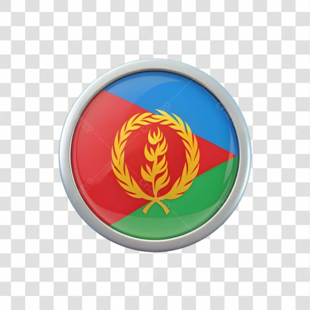 3D Eritrea Flag Icon Circle Shape