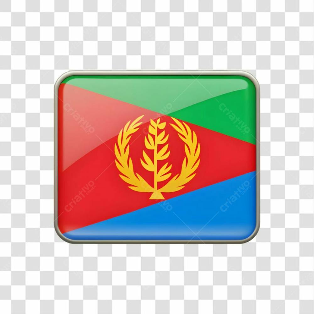 3D Eritrea Flag Icon Rectangle Shape